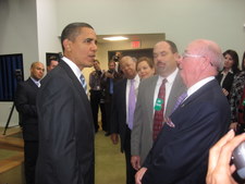 President Obama after speaking on small business issues.