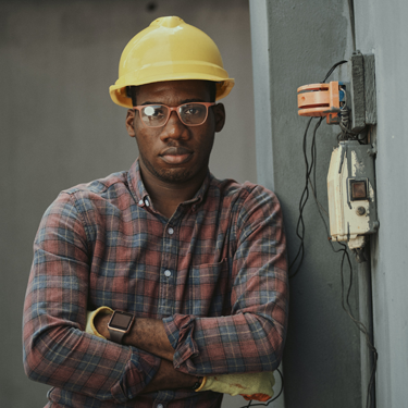 Employee with Hard Hat