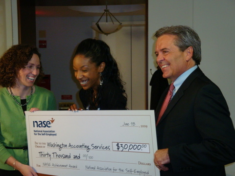 NASE Staff with the NASE's 2009 Achievement Award winner, Tiffany Washington.